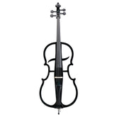 Glarry GC301 4/4 Full Size Solid Wood Electric Cello with Stereo Headphones - Black